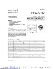 IRF7484PBF datasheet pdf International Rectifier
