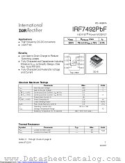 IRF7492TRPBF datasheet pdf International Rectifier