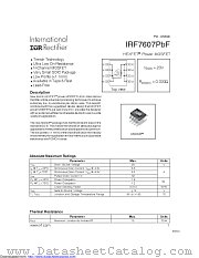 IRF7607PBF datasheet pdf International Rectifier