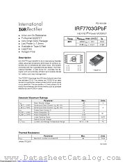 IRF7703GTRPBF datasheet pdf International Rectifier