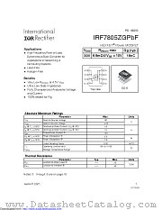 IRF7805ZGPBF datasheet pdf International Rectifier