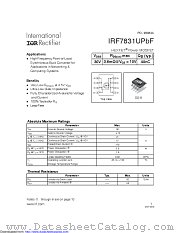 IRF7831UPBF datasheet pdf International Rectifier