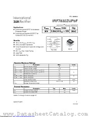 IRF7832ZUPBF datasheet pdf International Rectifier