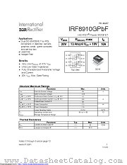 IRF8910GPBF datasheet pdf International Rectifier