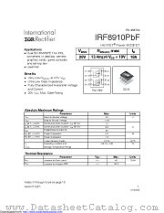 IRF8910TRPBF datasheet pdf International Rectifier