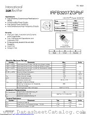 IRFB3207ZGPBF datasheet pdf International Rectifier