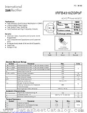 IRFB4310ZGPBF datasheet pdf International Rectifier