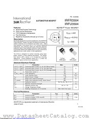 IRFR3504TRL datasheet pdf International Rectifier