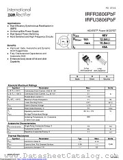 IRFU3806PBF datasheet pdf International Rectifier