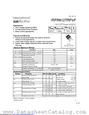 IRFR812PBF datasheet pdf International Rectifier
