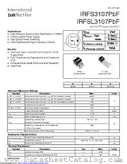 IRFS3107TRLPBF datasheet pdf International Rectifier