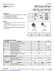 IRFS4010TRRPBF datasheet pdf International Rectifier