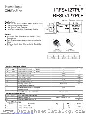 IRFS4127TRLPBF datasheet pdf International Rectifier