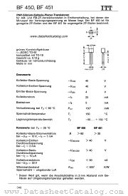 BF450 datasheet pdf ITT Semiconductors