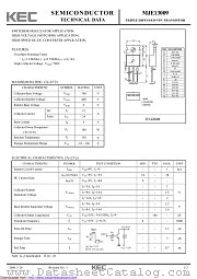 MJE13009 datasheet pdf Korea Electronics (KEC)