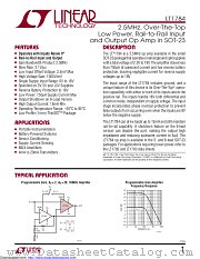 LT1784IS6#TRMPBF datasheet pdf Linear Technology