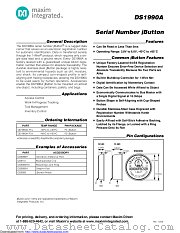 DS1990A-F5+E4F datasheet pdf MAXIM - Dallas Semiconductor