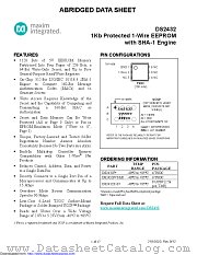 DS2432P-W01+1 datasheet pdf MAXIM - Dallas Semiconductor