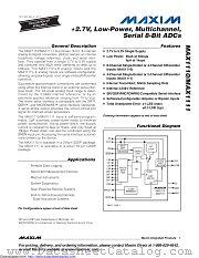 MAX1110CAP+T datasheet pdf MAXIM - Dallas Semiconductor