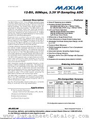 MAX1209ETL+TG3U datasheet pdf MAXIM - Dallas Semiconductor