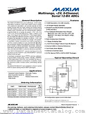 MAX1271BCNG+ datasheet pdf MAXIM - Dallas Semiconductor
