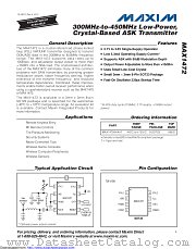 MAX1472AKA-T10 datasheet pdf MAXIM - Dallas Semiconductor