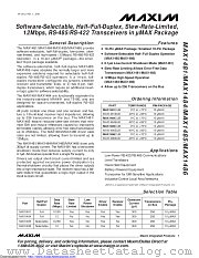 MAX1485CUB+T datasheet pdf MAXIM - Dallas Semiconductor