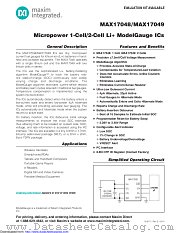 MAX17048X+ datasheet pdf MAXIM - Dallas Semiconductor