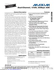 MAX19515ETM/V+ datasheet pdf MAXIM - Dallas Semiconductor