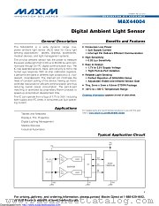 MAX44004GDT+T datasheet pdf MAXIM - Dallas Semiconductor