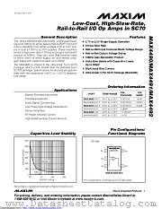 MAX4491AKA datasheet pdf MAXIM - Dallas Semiconductor
