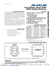 MAX4610EPD+ datasheet pdf MAXIM - Dallas Semiconductor