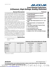 MAX4800CXZ+ datasheet pdf MAXIM - Dallas Semiconductor