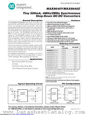 MAX8640YELT12+ datasheet pdf MAXIM - Dallas Semiconductor