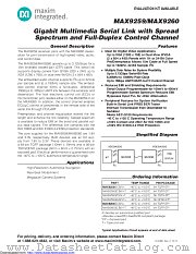MAX9260GCB/V+WGG4 datasheet pdf MAXIM - Dallas Semiconductor