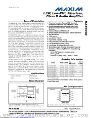 MAX9700BEBC datasheet pdf MAXIM - Dallas Semiconductor