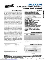 MAX9705CETB+ datasheet pdf MAXIM - Dallas Semiconductor