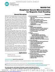 MAXQ1740 datasheet pdf MAXIM - Dallas Semiconductor