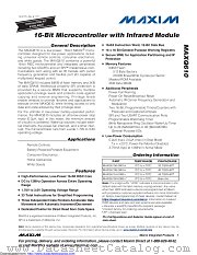 MAXQ610X-2558+ datasheet pdf MAXIM - Dallas Semiconductor
