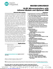 MAXQ622 datasheet pdf MAXIM - Dallas Semiconductor