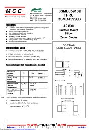 3SMBJ5927B datasheet pdf Micro Commercial Components