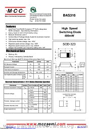 BAS316 datasheet pdf Micro Commercial Components