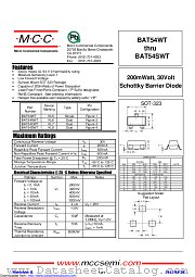 BAT54CWT datasheet pdf Micro Commercial Components