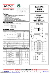 BAV21WS datasheet pdf Micro Commercial Components