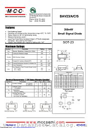 BAV23A datasheet pdf Micro Commercial Components