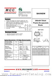 BAV99DW datasheet pdf Micro Commercial Components