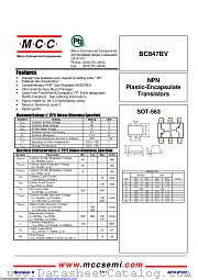 BC847BV datasheet pdf Micro Commercial Components