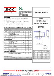 BC868-25 datasheet pdf Micro Commercial Components
