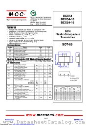 BCX54-16 datasheet pdf Micro Commercial Components