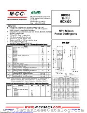 BDX33D datasheet pdf Micro Commercial Components